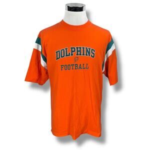 Vintage Reebok NFL Miami Dolphins Football Shirt Men’s Large Orange Pullover